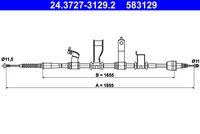 ATE 583129 - Cable de accionamiento, freno de estacionamiento