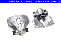 ATE 240462 - N.º de chasis (VIN) desde: X1000001<br>Lado de montaje: Eje delantero, izquierda<br>Tipo de pinza de freno: Montura de puño<br>Diámetro del pistón [mm]: 57<br>Artículo complementario/Información complementaria: sin soporte<br>Sistema de frenos: ATE<br>Referencia artículo par: 24.3571-1762.5<br>Nº art. de accesorio recomendado: 11.0101-5407.2<br>Nº art. de accesorio recomendado: 11.0441-5704.2<br>Nº art. de accesorio recomendado: 11.8116-0292.1<br>Nº art. de accesorio recomendado: 11.8171-0008.1<br>