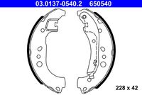 ATE 650540 - Juego de zapatas de frenos