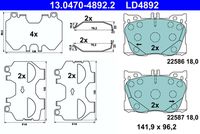 ATE LD4892 - Juego de pastillas de freno - ATE Ceramic