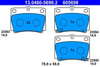 ATE 13.0460-5698.2 - Juego de pastillas de freno