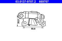 ATE 669707 - Lado de montaje: Eje trasero<br>Diámetro [mm]: 22,0<br>para artículo nr.: 03.0137-4002.2<br>para artículo nr.: 03.0137-4004.2<br>