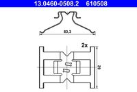 ATE 610508 - Lado de montaje: Eje trasero<br>Sistema de frenos: BREMBO<br>Peso [kg]: 0,07<br>