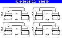 ATE 610510 - Lado de montaje: Eje trasero<br>Sistema de frenos: Lucas / TRW<br>