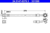 ATE 331599 - Lado de montaje: Eje delantero<br>Dinámica de frenado / conducción: para vehículos con Airmatic DC<br>Suspensión: para vehículos con regulación eléctrica de amortiguación<br>Número de piezas necesarias: 2<br>Longitud [mm]: 470<br>Rosca exterior [mm]: M10x1<br>Rosca interior [mm]: M10x1<br>Ancho de llave 1 [mm]: 14<br>Ancho de llave 2 [mm]: 17<br>