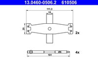 ATE 610506 - Kit de accesorios, pastillas de frenos