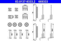 ATE 669333 - Lado de montaje: Eje trasero<br>Sistema de frenos: MANDO<br>para artículo nr.: 9262<br>Peso [kg]: 0,08<br>Diámetro interior de tambor de freno [mm]: 170<br>