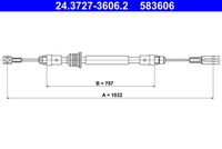 ATE 583606 - Cable de accionamiento, freno de estacionamiento