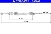 ATE 583607 - Cable de accionamiento, freno de estacionamiento