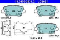 ATE 13.0470-2631.2 - Juego de pastillas de freno