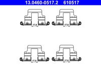 ATE 610517 - Lado de montaje: Eje trasero<br>para diámetro disco de freno [mm]: 310<br>Sistema de frenos: TRW<br>Peso [kg]: 0,05<br>