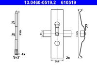 ATE 610519 - Kit de accesorios, pastillas de frenos