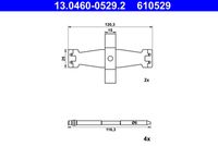 ATE 610529 - Kit de accesorios, pastillas de frenos