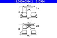 ATE 610534 - Lado de montaje: Eje trasero<br>Sistema de frenos: AKEBONO<br>Peso [kg]: 0,03<br>Restricción de fabricante: AKEBONO<br>