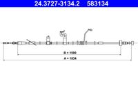 ATE 583134 - Vehículo con dirección a la izquierda / derecha: para vehic. dirección izquierda<br>Clase de caja de cambios: Transmisión automática<br>Lado de montaje: Atrás derecha<br>Tipo de freno: Discos<br>Referencia artículo par: K17483<br>Peso [kg]: 0,95<br>Longitud 1 [mm]: 2095<br>Long. 3 [mm]: 1870<br>