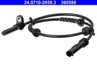 ATE 360580 - Lado de montaje: Eje delantero<br>Longitud total [mm]: 930<br>Longitud [mm]: 28<br>Tipo de sensor: Sensor activo<br>Color de conector: negro<br>Longitud de cable [mm]: 835<br>Referencia artículo par: 31263<br>Peso [kg]: 0,09<br>