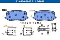 ATE LD2648 - Juego de pastillas de freno - ATE Ceramic