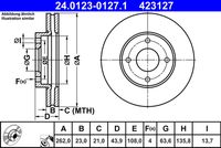 ATE 412223 - Lado de montaje: Eje trasero<br>Superficie: barnizado<br>Espesor de disco de frenos [mm]: 12<br>Cantidad de agujeros de fijación: 4<br>Espesor [mm]: 40,0<br>Diámetro exterior [mm]: 252,8<br>corona de agujeros - Ø [mm]: 108<br>Tipo de disco de frenos: macizo<br>Espesor mínimo [mm]: 10<br>Diámetro de centrado [mm]: 63,6<br>