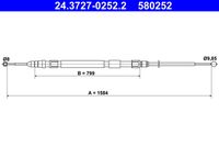 ATE 580252 - Cable de accionamiento, freno de estacionamiento