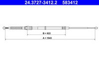 ATE 24.3727-3412.2 - Cable de accionamiento, freno de estacionamiento