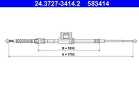 ATE 583414 - Número de PR: 0N4<br>Número de piezas necesarias: 1<br>Lado de montaje: posterior<br>Tipo de freno: Discos<br>Longitud [mm]: 1717<br>