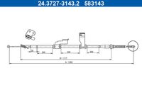 A.B.S. K17302 - Cable de accionamiento, freno de estacionamiento