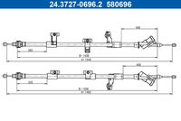 A.B.S. K19001 - Cable de accionamiento, freno de estacionamiento