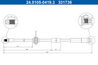 A.B.S. SL7022 - Lado de montaje: Eje delantero<br>Longitud [mm]: 460<br>Rosca 1: INN M10x1.0<br>Rosca 2: OUT M10x1.0<br>Peso [kg]: 0,14<br>