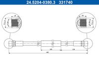 ATE 331461 - Tubo flexible de frenos