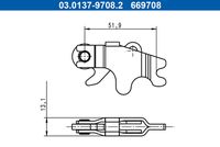 ATE 669058 - Lado de montaje: Eje trasero<br>Sistema de frenos: ATE<br>Diámetro interior de tambor de freno [mm]: 160<br>Frenos: para freno de detención<br>Peso [kg]: 0,07<br>