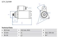 BOSCH 0986015331 - Motor de arranque