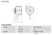 BOSCH 0986041620 - Alternador