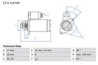 BOSCH 0 986 012 301 - Motor de arranque