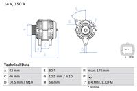 BOSCH 0986047360 - Alternador