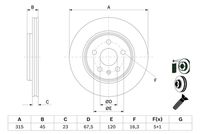 BOSCH 0986479F53 - Disco de freno