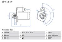 BOSCH 0 986 020 900 - Motor de arranque