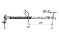 BOSCH 1987481414 - Longitud [mm]: 286<br>Lado de montaje: Eje trasero, derecha<br>Peso [kg]: 0,090<br>