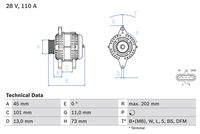 BOSCH 0986049350 - Alternador