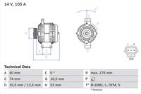 BOSCH 0986042790 - Alternador