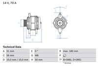 BOSCH 0986038600 - Alternador