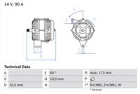 BOSCH 0986046000 - Alternador