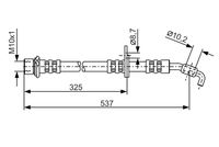 BOSCH 1987476782 - Lado de montaje: Eje delantero, derecha<br>Longitud [mm]: 530<br>Diámetro [mm]: 10,2<br>Rosca interior 1 [mm]: M10x1<br>