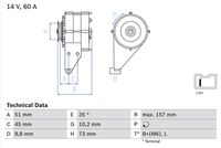 BOSCH 0986038841 - Alternador