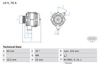 BOSCH 0986040531 - Alternador