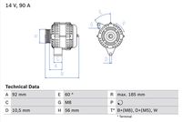 BOSCH 0986040180 - Alternador