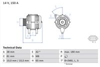 BOSCH 0986081960 - Alternador