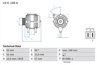 BOSCH 0986081060 - Alternador