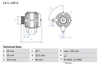 BOSCH 0986039000 - Alternador