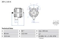 BOSCH 0986046590 - Alternador