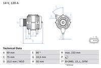 BOSCH 0986041810 - Alternador